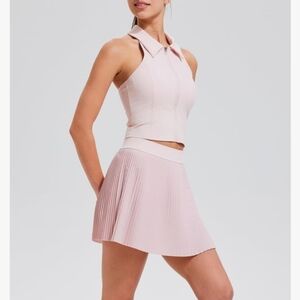 AFZ Women Pleated Tennis Skort Set. Two Piece Racerback. Light Pink. Size Large.